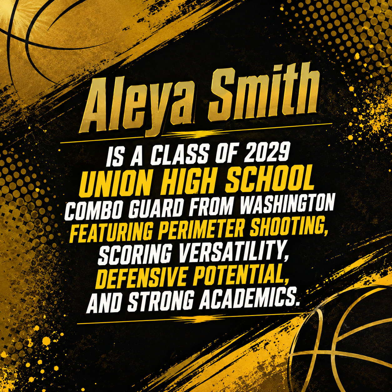 Aleya Smith 2029 Union High School Girls Basketball Prospect
